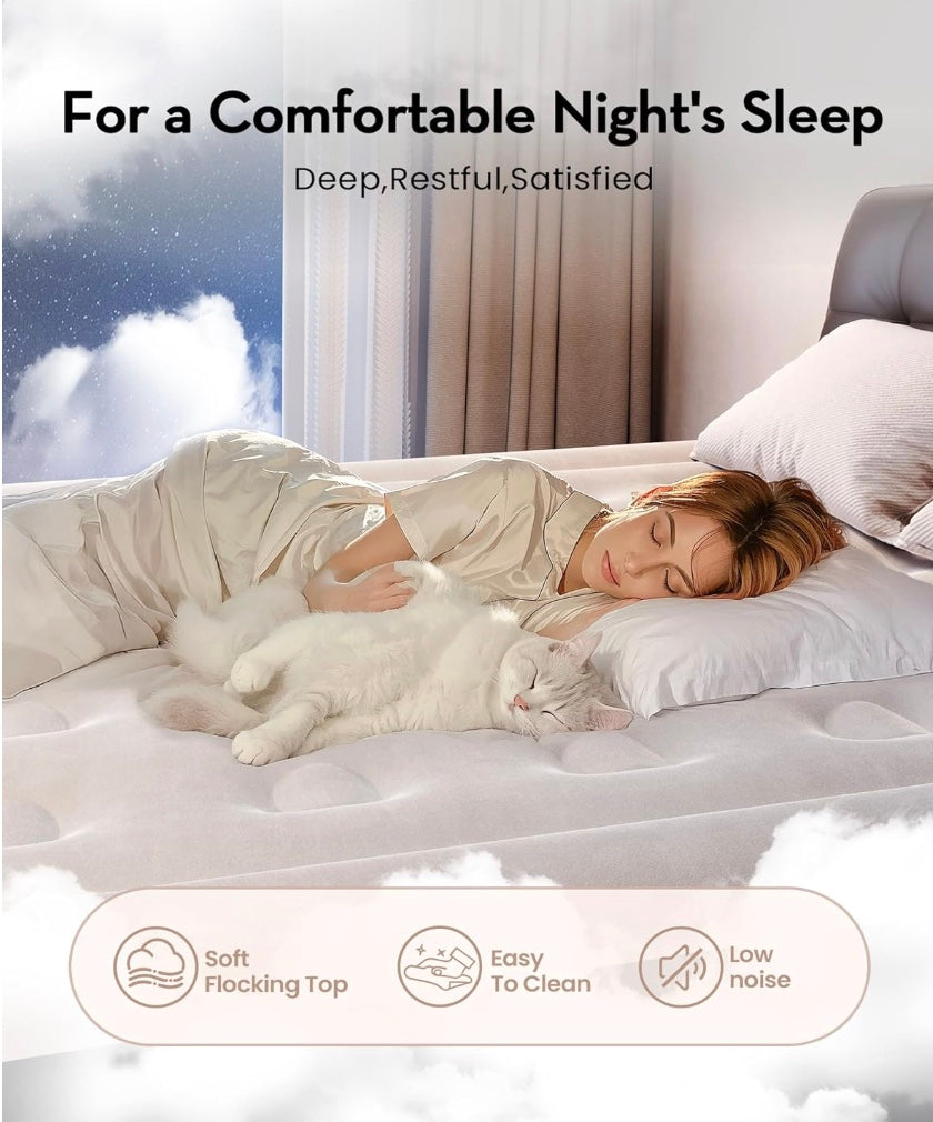 Inflatable Air Mattress with Built-In Electric Pump