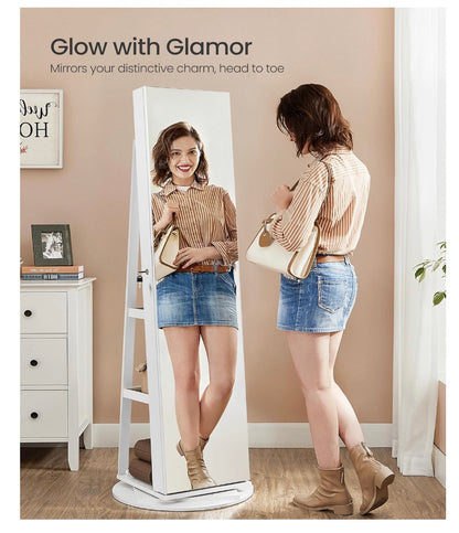 Lockable Jewellery Storage Mirror Cabinet