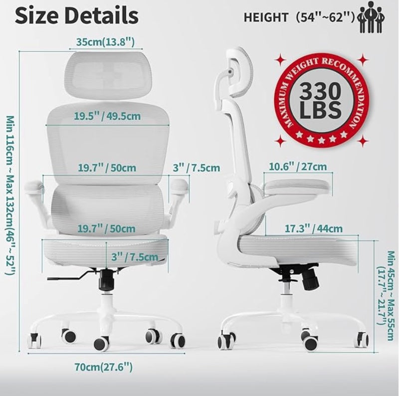 Adjustable Mesh Office Chair with Headrest