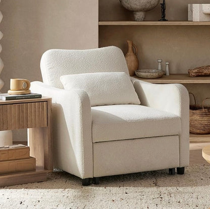 Bouclé Accent Armchair with Cushioned Seat