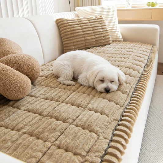 Plush Quilted Non-Slip Pet Sofa Protector Cover